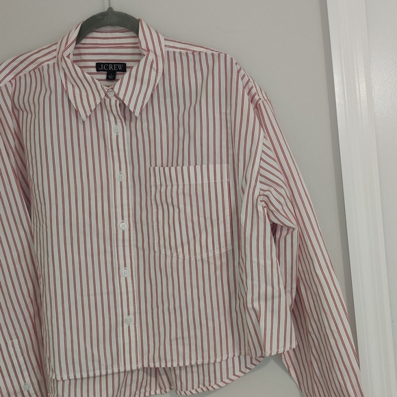 J. Crew Red and White Striped Shirt - Picture 5 of 8
